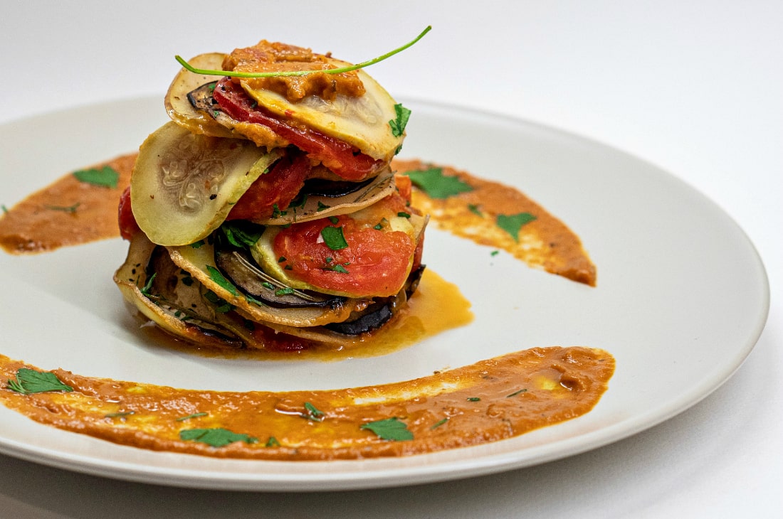 A plate of delicious ratatouille, French classic